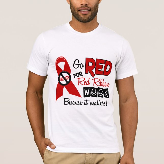 Gå röd för röd bandvecka t-shirt (Framsida)