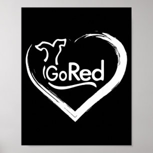 Gå Röd För Stöd Till Medvetenhet Om Hjärtsjukdom Poster