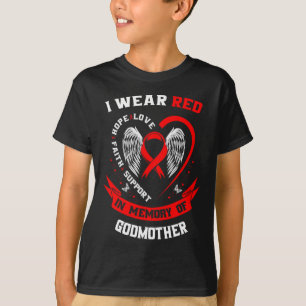 Gå Röd Till Minne Av Gudmor Hjärtsjukdom Medvetenh T Shirt