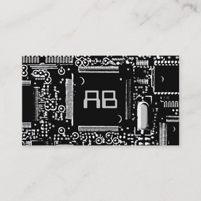Gå runt B & W 2' monogramvisitkortgrå färg Visitkort (Framsida)