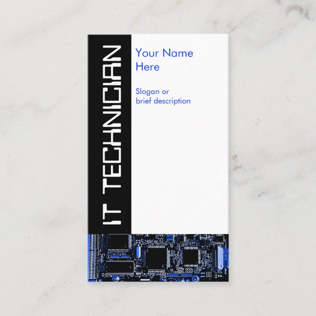 Gå runt blått 2" DET den tekniker" visitkorten Visitkort (Framsida)