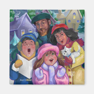 Gå runt och sjung julsånger Illustration Magnet