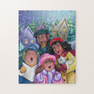 Gå runt och sjung julsånger Illustration Pussel