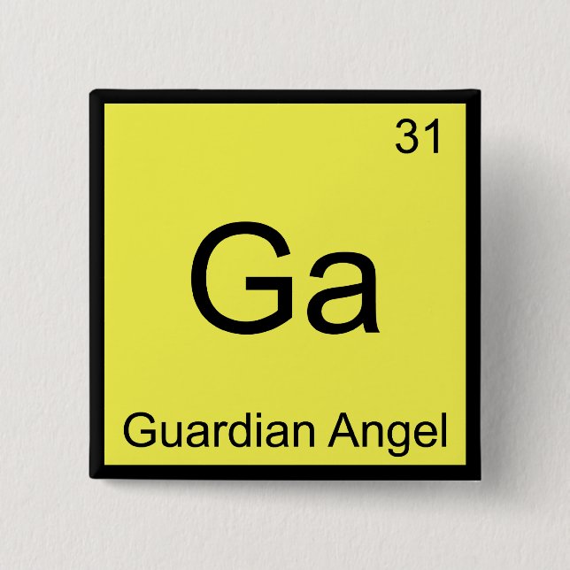 Ga - Skyddsängel Rollig Kemielementsymbol Knapp (Framsida)