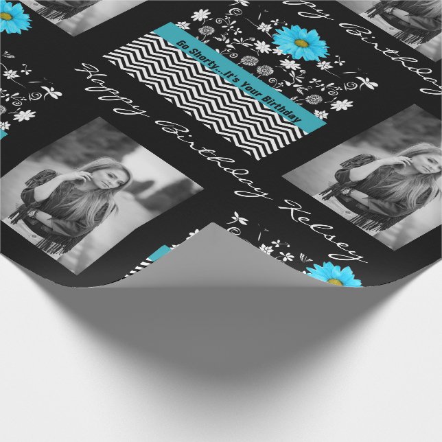 Gå snabbt Det är din födelsedag med foto Presentpapper (Hörn)