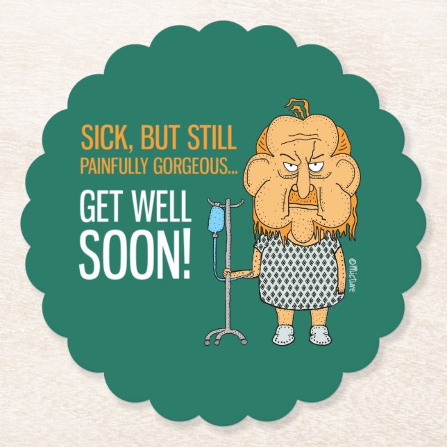 Gå snart - Sjukmannen i sjukhusens tecknad Underlägg Papper (Framsida)