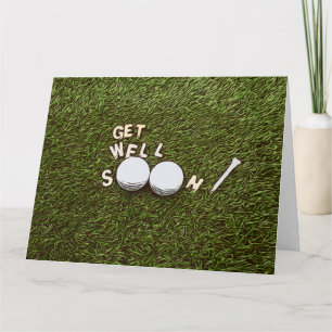 Gå snart till golfer med golf boll och T Kort