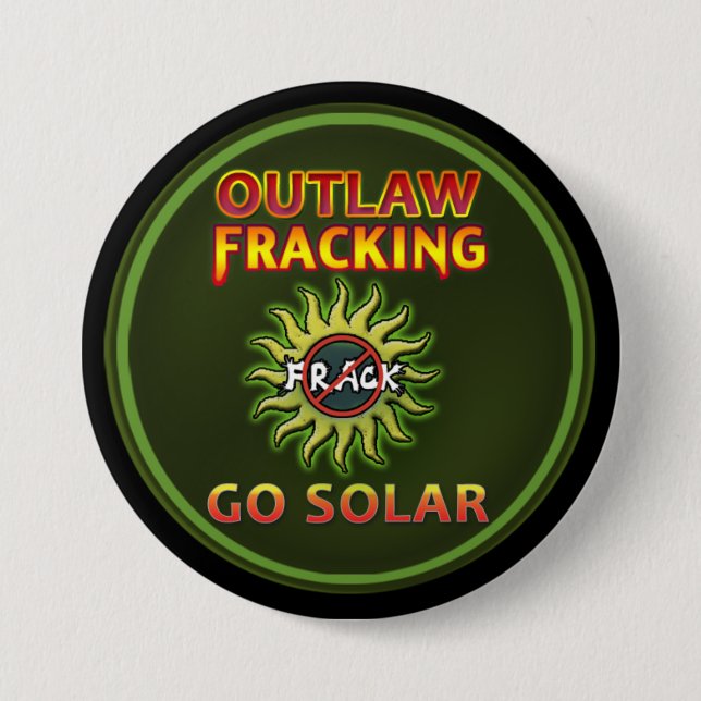"GÅ SOL- - fredlösen Fracking" knäppas Knapp (Framsida)
