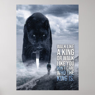 Gå som A Kung - Panther vs Man - Motivering Poster