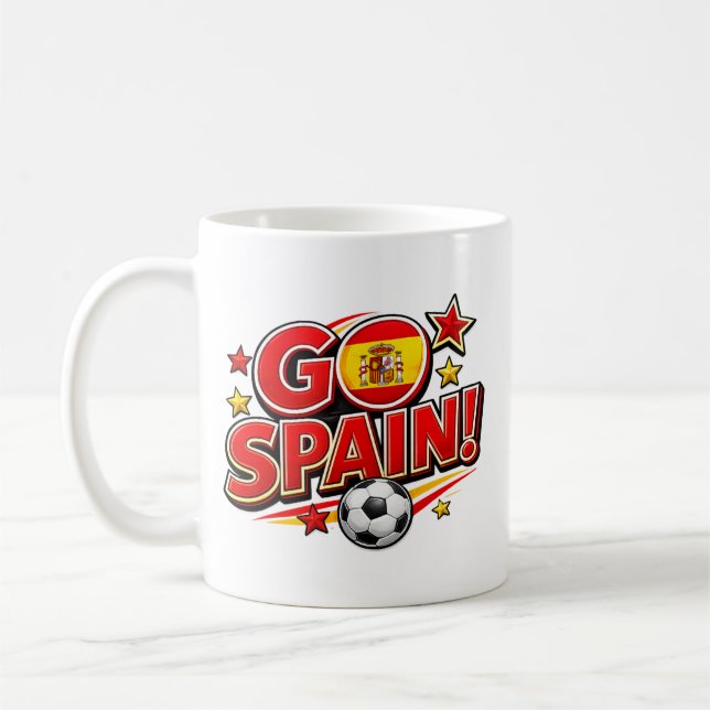GÅ SPANIEN Fotbollsfanmugg | Patriotisk Spanien Fo Kaffemugg (Vänster)