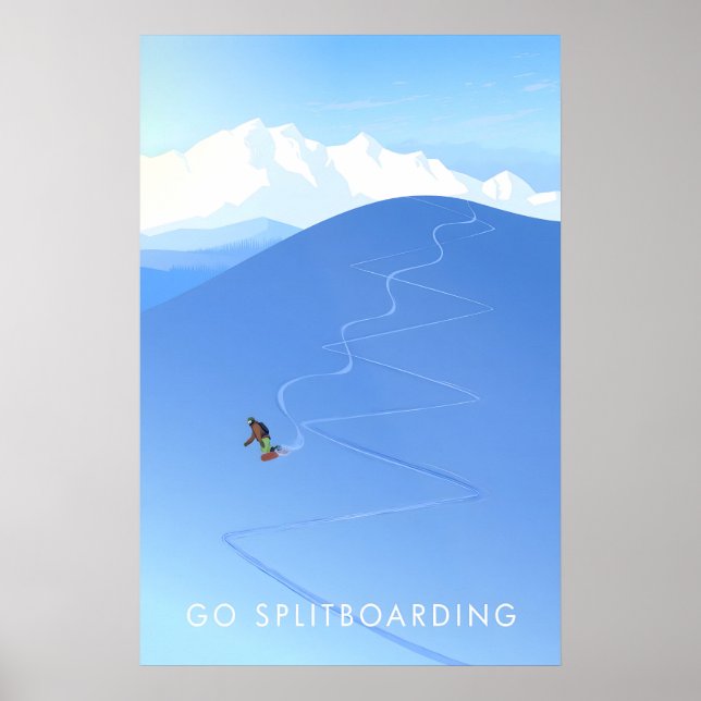 Gå Splitboarding Reseskylt Poster (Framsidan)