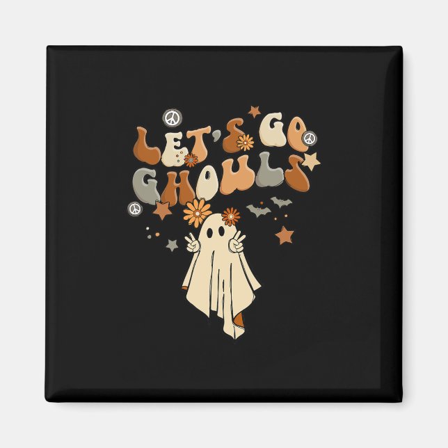 Gå spöken mysiga Halloween mysig höst höst  Magnet (Framsidan)