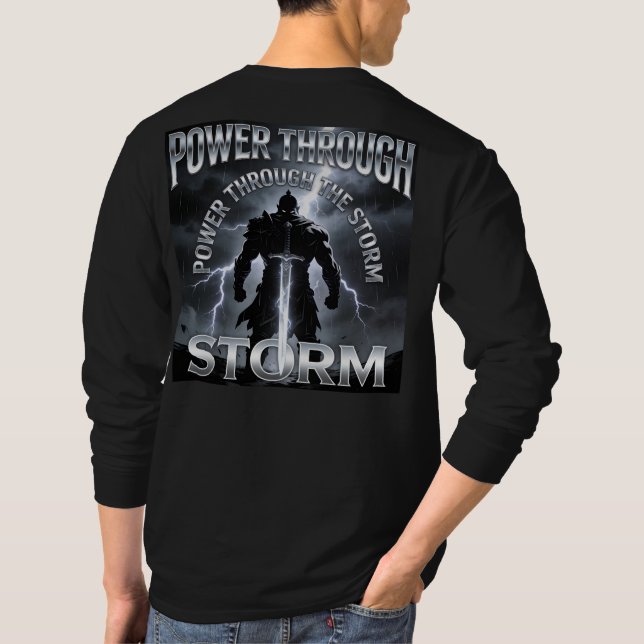 Gå Starkt Genom Stormen – Krigarkraft T Shirt (Baksida)