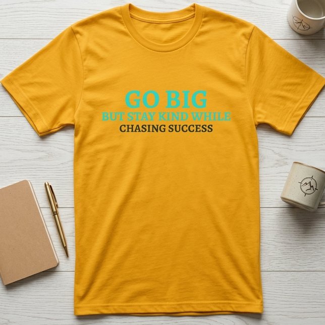 Gå Stor, Var Snäll Inspirerande Typografi T Shirt (Skapare uppladdad)