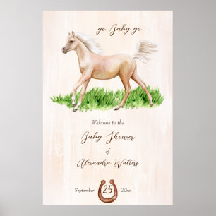 Gå till baby och kör en beige babydusch för häftsä poster