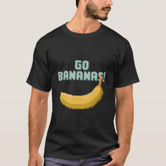 Gå till Bananas! Retro Pixel Art av en Gult Banana T Shirt