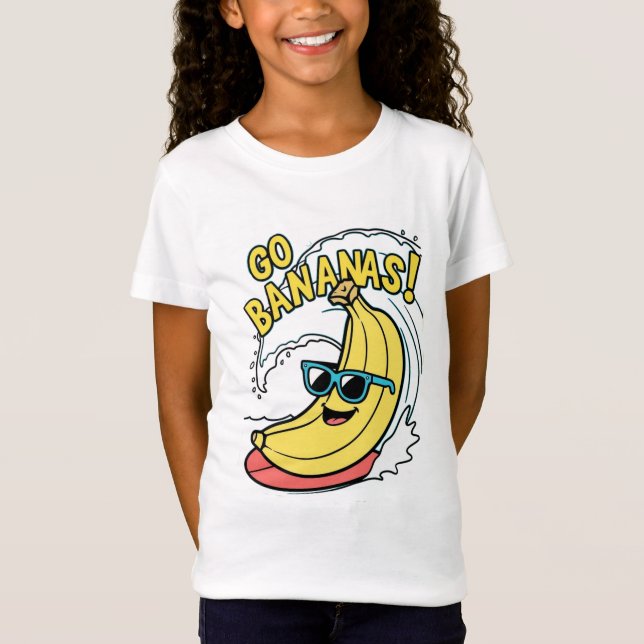 Gå till Bananas! Surfing Banana Kids' T-Shirt (Framsida)