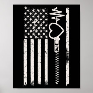 Gå till Bära Red i februari USA flagga för hjärtsj Poster