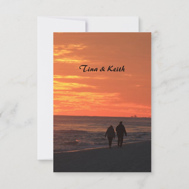 Gå till Beach Save the Date Spara Datumet (Baksida)