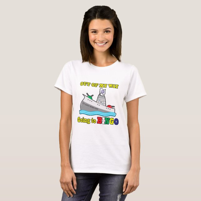 Gå till bingoen tee shirt (Hel framsida)