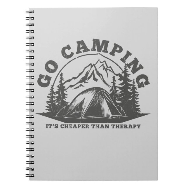 Gå till Camping Billaper than Therapy Funny Quote Anteckningsbok (Framsidan)