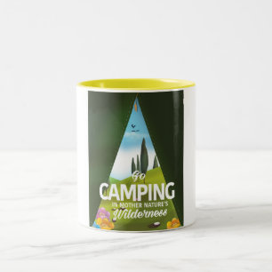 Gå till Camping in mor nature's wilderness Två-Tonad Mugg