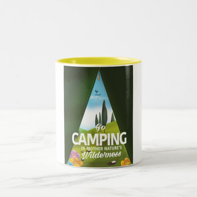 Gå till Camping in mor nature's wilderness Två-Tonad Mugg (Center)