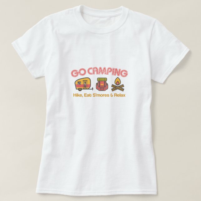 Gå till Camping Women's Basic T-Shirt (Design framsida)