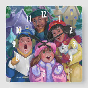 Gå till Caroling Fyrkantig Klocka