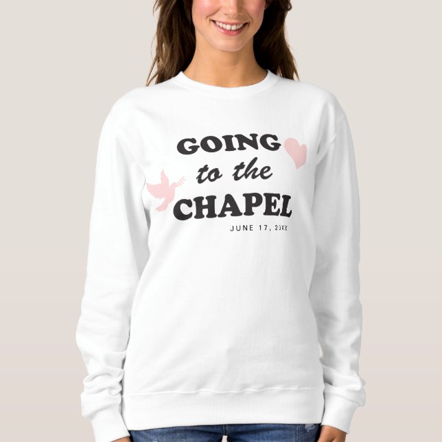 Gå till Chapel | Retro 70:s högste Bride T Shirt (Framsida)