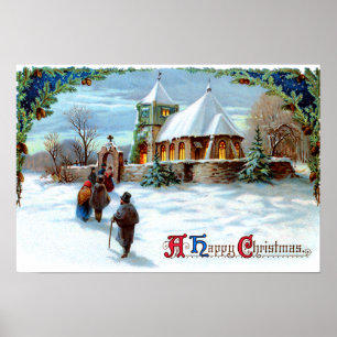 Gå till Church Evergreen Julgran Poster
