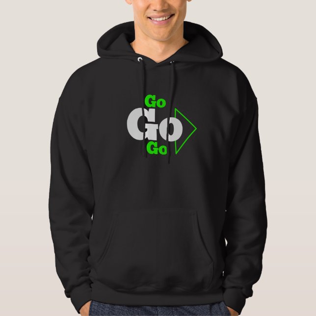 Gå till design på en svart hodie hoodie (Framsida)