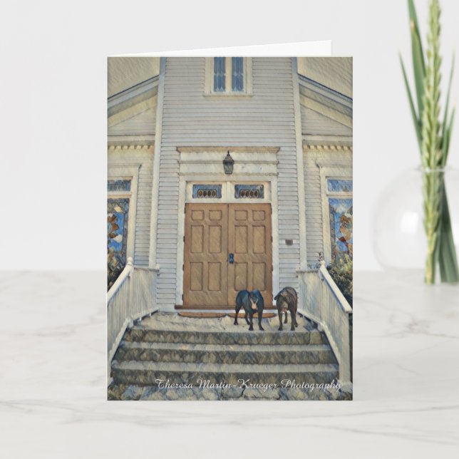 Gå till det normalformat hälsningkortet för kapell kort (Framsida)