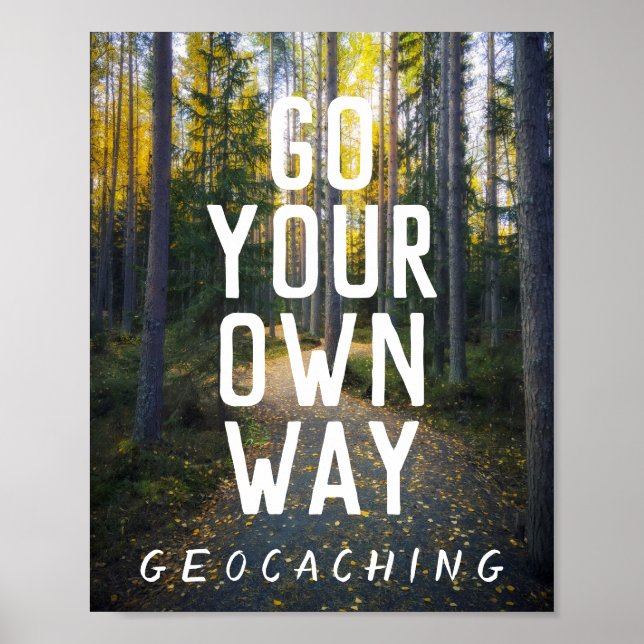 Gå till ditt eget sätt att Geocaching Anpassningsb Poster (Framsidan)