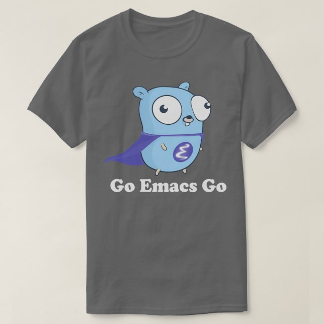 Gå till Emacs Go Black T Shirt (Design framsida)