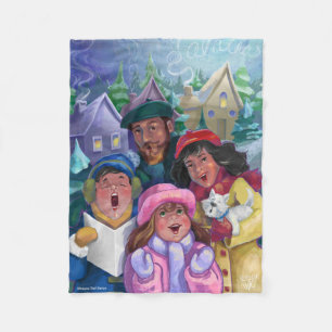 Gå till en Caroling Illustration Fleecefilt