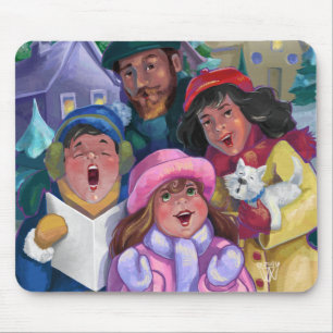 Gå till en Caroling Illustration Musmatta