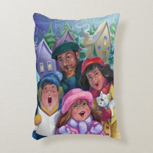 Gå till en Caroling Illustration Prydnadskudde