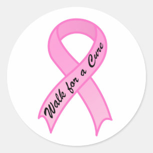 Gå till en ren Rosa Ribbon Sticker Runt Klistermärke