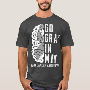 Gå till Grått Ribbon i maj Brin Cancer Tumor Aware T Shirt