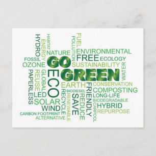 Gå till Green Ord Cloud-vykort Vykort