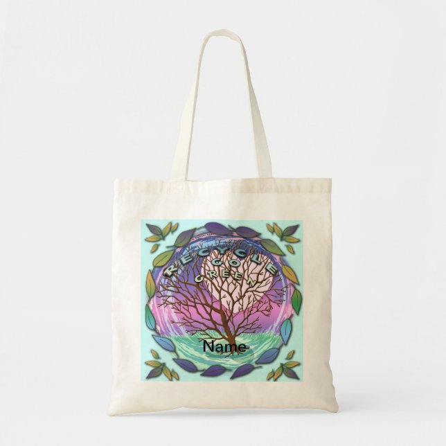 Gå till grön Återvinna Tote Bag Tygkasse (Framsidan)