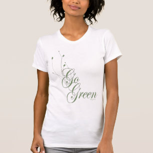 Gå till grön Blommigt Tee Shirt