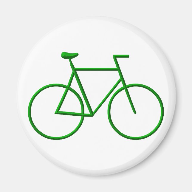 Gå till grön cykel magnet (Framsidan)