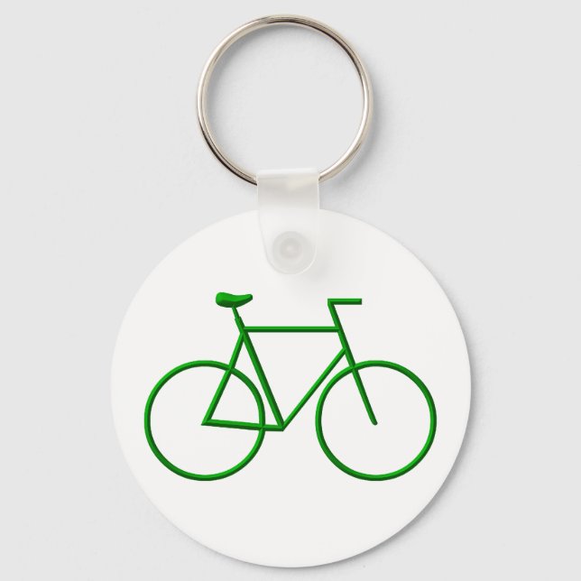 Gå till grön cykel nyckelring (Framsida)