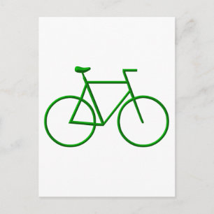 Gå till grön cykel vykort