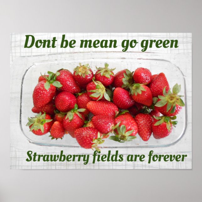 Gå till grön frukt av jordgubbar poster (Framsidan)