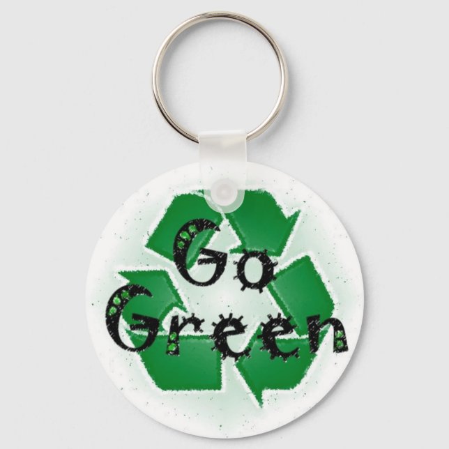 Gå till grön nyckelkedja nyckelring (Framsida)