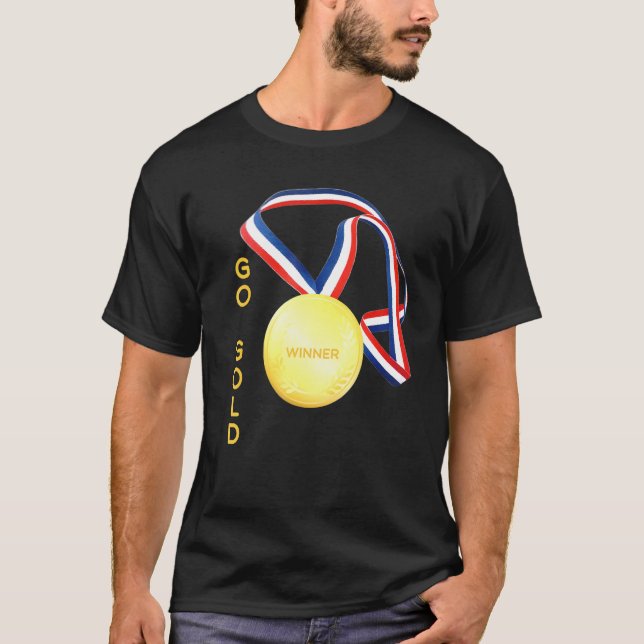 Gå till Guld Sports Award Medal Winner Sandymap T Shirt (Framsida)