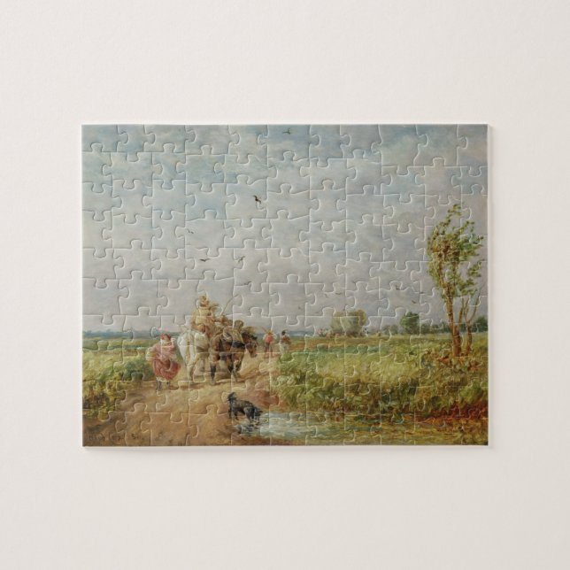 Gå till hayfielden, 1853 (olja på millboard) pussel (Horisontell)